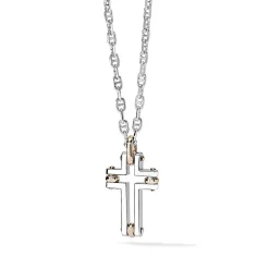 Sale Collana Comete Gioielli Uomo in Argento 925 e Oro Rosa Collezione Faith Uomo Gioielli Comete Uomo
