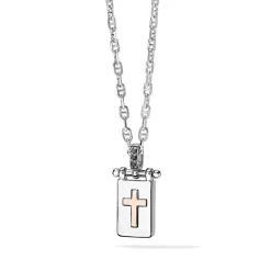 Hot Collana Comete Gioielli Uomo in Argento 925 e Oro Rosa 750 con Diamanti Neri Collezione Faith Uomo Gioielli Comete Uomo