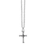 Fashion Collana Comete Uomo Collezione Zeffiro In Acciaio Con Croce e Diamanti Neri Uomo Gioielli Comete Uomo
