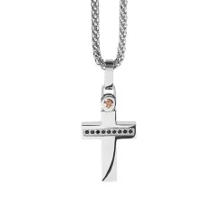 Sale Collana Comete Uomo Zip In Acciaio Con Spinello Nero UGL 521 Uomo Gioielli Comete Uomo