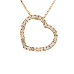 Hot Collana Cuore Forato in Oro Rosa con Diamanti Collane