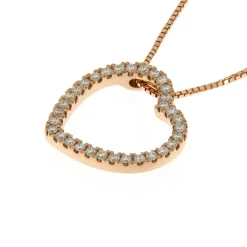 Hot Collana Cuore Forato in Oro Rosa con Diamanti Collane