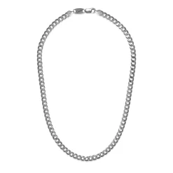 Fashion Collana Desmos Catena Piatta Brunita in Argento Lunghezza 51 cm Uomo Gioielli Desmos Uomo