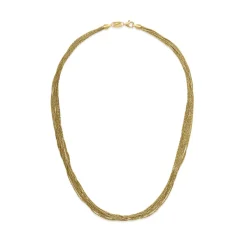 New Collana Desmos Filamenti Dorati in Argento Placcato Lunghezza 41 cm Gioielli Desmos