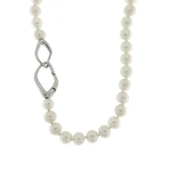 Best Collana di Perle Coltivate Acqua Dolce Bianche 8-8,5 mm Gioielli Con Perle