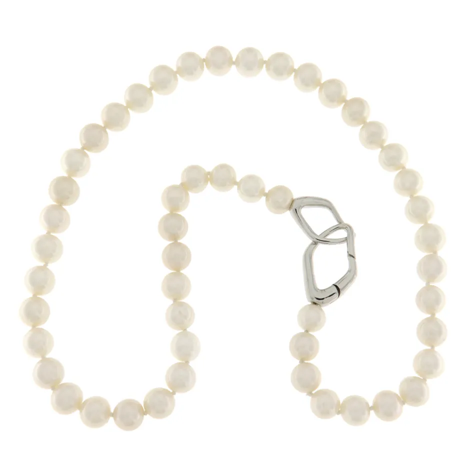 Best Collana di Perle Coltivate Acqua Dolce Bianche 8-8,5 mm Gioielli Con Perle