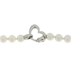 Clearance Collana di Perle Coltivate Acqua Dolce Bianche 7-7,5 mm Gioielli Con Perle