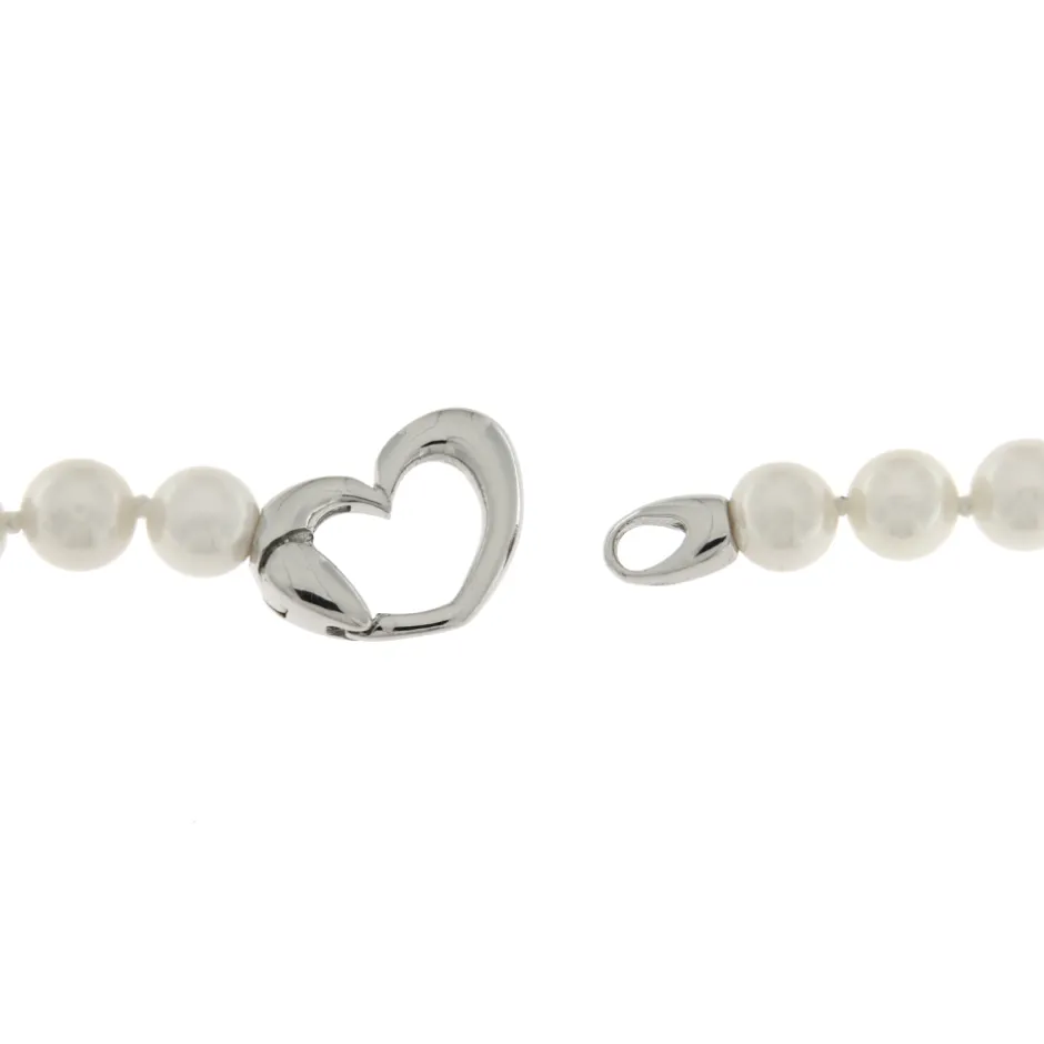 Clearance Collana di Perle Coltivate Acqua Dolce Bianche 7-7,5 mm Gioielli Con Perle