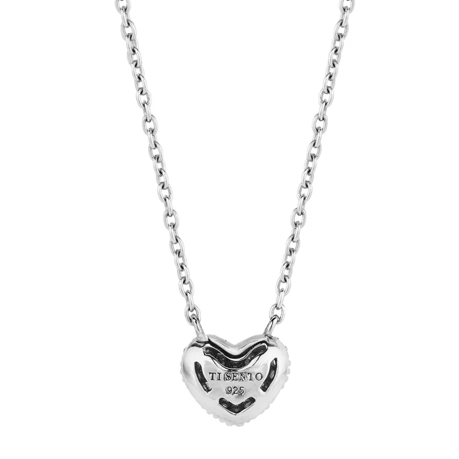 Fashion Collana Donna In Argento 925 Ti Sento Milano Con Cuore In Zirconi Nuova Collezione Gioielli Ti Sento Milano