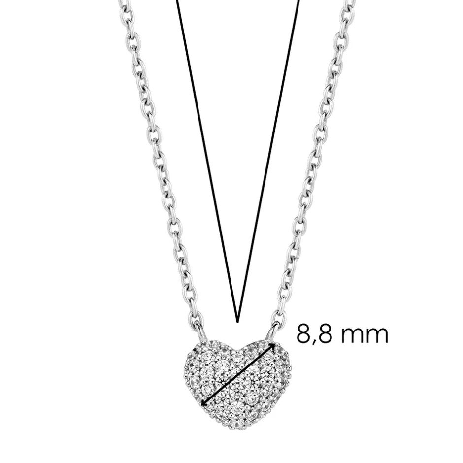 Fashion Collana Donna In Argento 925 Ti Sento Milano Con Cuore In Zirconi Nuova Collezione Gioielli Ti Sento Milano