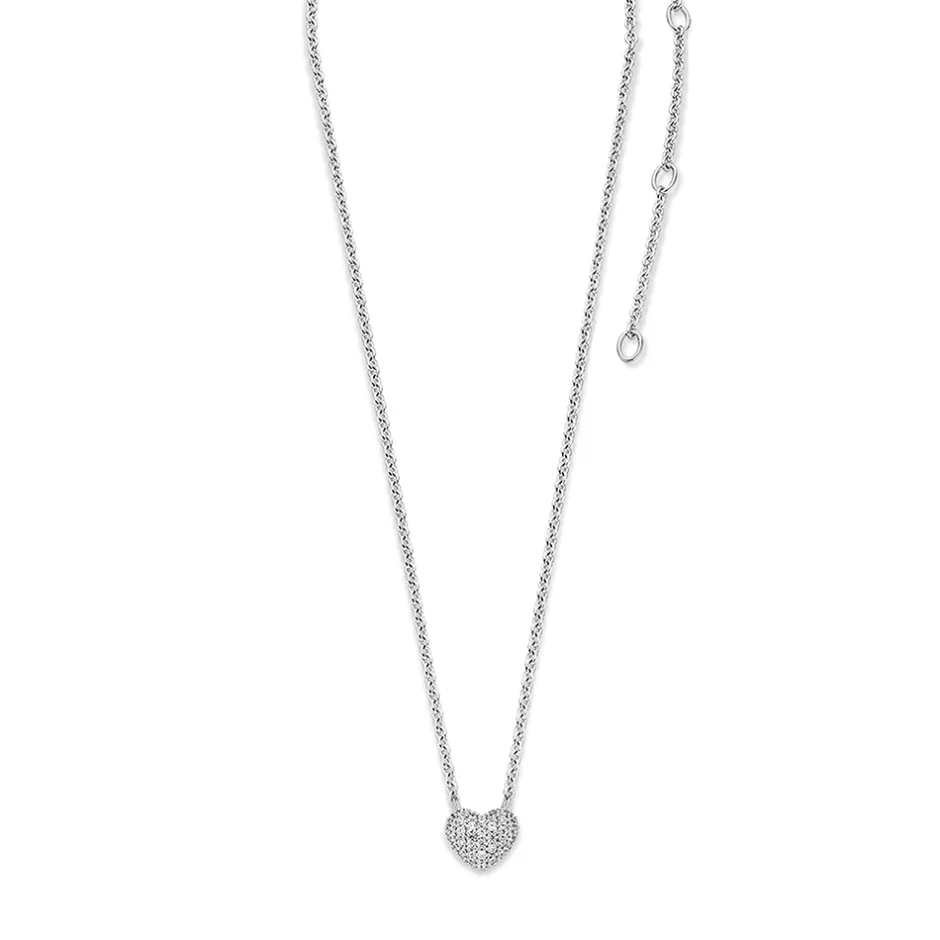 Fashion Collana Donna In Argento 925 Ti Sento Milano Con Cuore In Zirconi Nuova Collezione Gioielli Ti Sento Milano