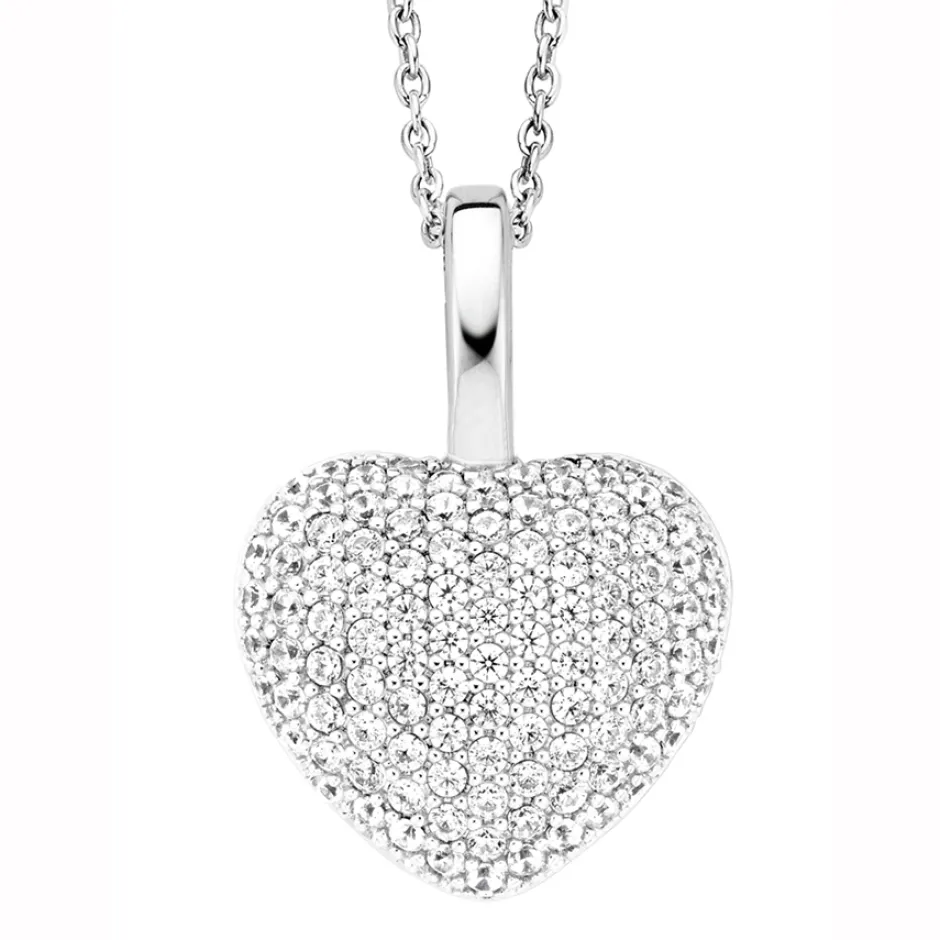 Hot Collana Donna Ti Sento Milano In Argento 925 Con Pendente a Cuore e Pavè In Zirconi Gioielli Ti Sento Milano