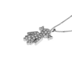 New Collana Bimba in Oro Bianco con Diamanti Collane