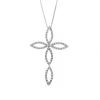 Fashion Collana Croce Snodata in Oro Bianco con Diamanti Collane