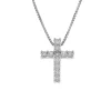 Discount Collana Croce Piccola in Oro Bianco con Diamanti Collane