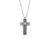 Clearance Collana Croce Rigata in Oro Bianco con Diamante Collane