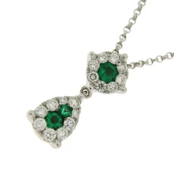 Discount Collana Fantasia di Smeraldo Snodata in Oro Bianco Collane