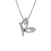 Outlet Collana Farfalla in Oro Bianco con Diamanti Collane
