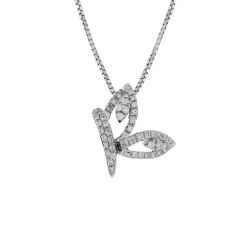 Outlet Collana Farfalla in Oro Bianco con Diamanti Collane