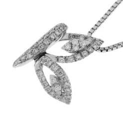 Outlet Collana Farfalla in Oro Bianco con Diamanti Collane