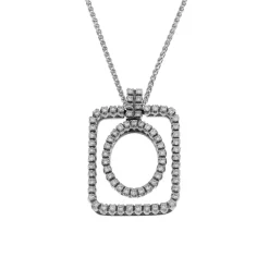 Discount Collana Forme Snodate in Oro Bianco e Diamanti Collane