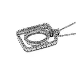 Discount Collana Forme Snodate in Oro Bianco e Diamanti Collane