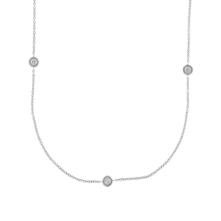 Discount Collana Longuette Stile Tiffany in Oro Bianco con Diamanti 0,41 Carati Collane