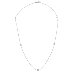 Discount Collana Longuette Stile Tiffany in Oro Bianco con Diamanti 0,41 Carati Collane