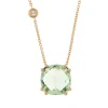 New Collana Pendente Prasiolite in Oro Rosa con Diamante Collane