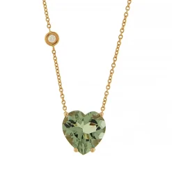 Hot Collana Prasiolite Cuore in Oro Rosa Collane