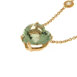 Hot Collana Prasiolite Cuore in Oro Rosa Collane