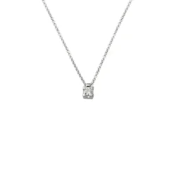 New Collana Punto Luce in Oro Bianco con Diamante di 0,20 Carati Collane Punto Luce