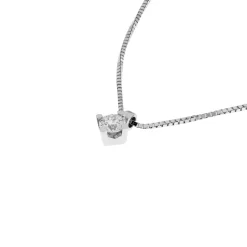 Clearance Collana Punto Luce in Oro Bianco con Diamante di 0,12 Carati Collane Punto Luce
