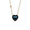 New Collana Topazio London Taglio Cuore Grande in Oro Rosa Collane