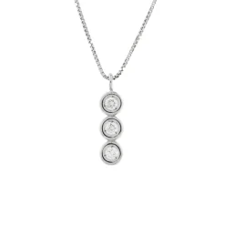 New Collana Trilogy Punto Luce in Oro Bianco con Diamanti 0,12 Carati Collane Punto Luce | Collane