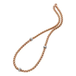 Outlet Collana Fope Collezione Eka in Oro Rosa con Diamanti Gioielli Fope