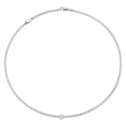 Fashion Collana Fope Collezione Eka Tiny in Oro Bianco con Boule di Diamanti Gioielli Fope