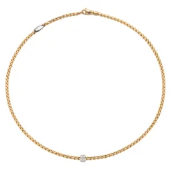 Sale Collana Fope Collezione Eka Tiny in Oro Giallo e Bianco con Boule di Diamanti Gioielli Fope