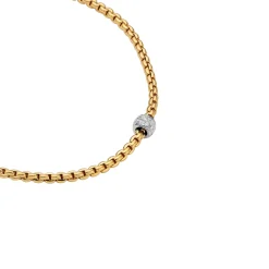 Sale Collana Fope Collezione Eka Tiny in Oro Giallo e Bianco con Boule di Diamanti Gioielli Fope