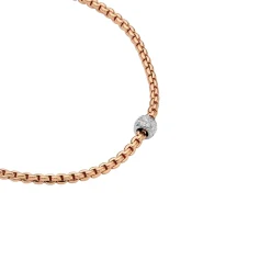 Discount Collana Fope Collezione Eka Tiny in Oro Rosa con Boule di Diamanti Gioielli Fope