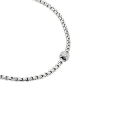 Fashion Collana Fope Collezione Eka Tiny in Oro Bianco con Boule di Diamanti Gioielli Fope