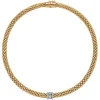 Online Collana Fope Collezione Love Nest in Oro Giallo e Bianco con Pave di Diamanti Gioielli Fope