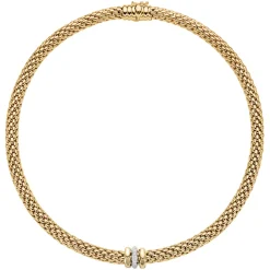Outlet Collana Fope Collezione Love Nest in Oro Bianco e Giallo con Diamanti Gioielli Fope