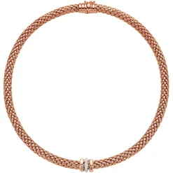 Online Collana Fope Collezione Love Nest in Oro Rosa con Diamanti Gioielli Fope