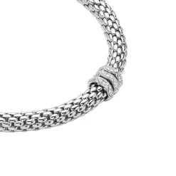 Fashion Collana Fope Collezione Love Nest Flex It in Oro Bianco e Diamanti Gioielli Fope