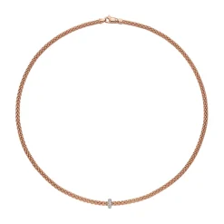 Best Collana Fope Collezione Prima in Oro Rosa e Bianco con Rondella con Diamanti Gioielli Fope