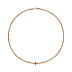 New Collana Fope Collezione Prima in Oro Rosa con Pave di Diamanti Neri Uomo Gioielli Fope Uomo | Gioielli Fope