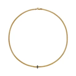 Sale Collana Fope Collezione Prima in Oro Giallo con Pave di Diamanti Neri Uomo Gioielli Fope Uomo | Gioielli Fope