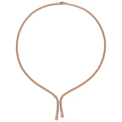 Outlet Collana Fope Collezione Prima in Oro Rosa e Bianco con Diamanti Gioielli Fope