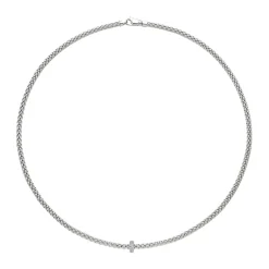 Clearance Collana Fope Collezione Prima in Oro Bianco con Diamanti Gioielli Fope